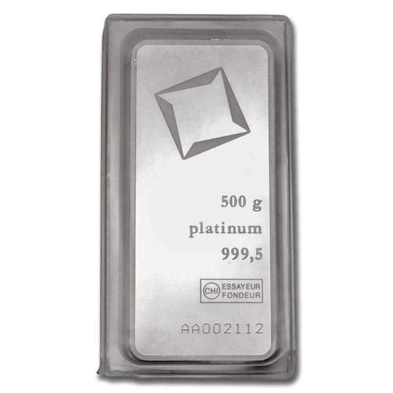 500 gram Platinum Bar - Valcambi (Minted)