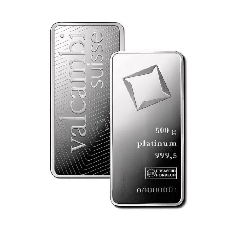 500 gram Platinum Bar - Valcambi (Minted)