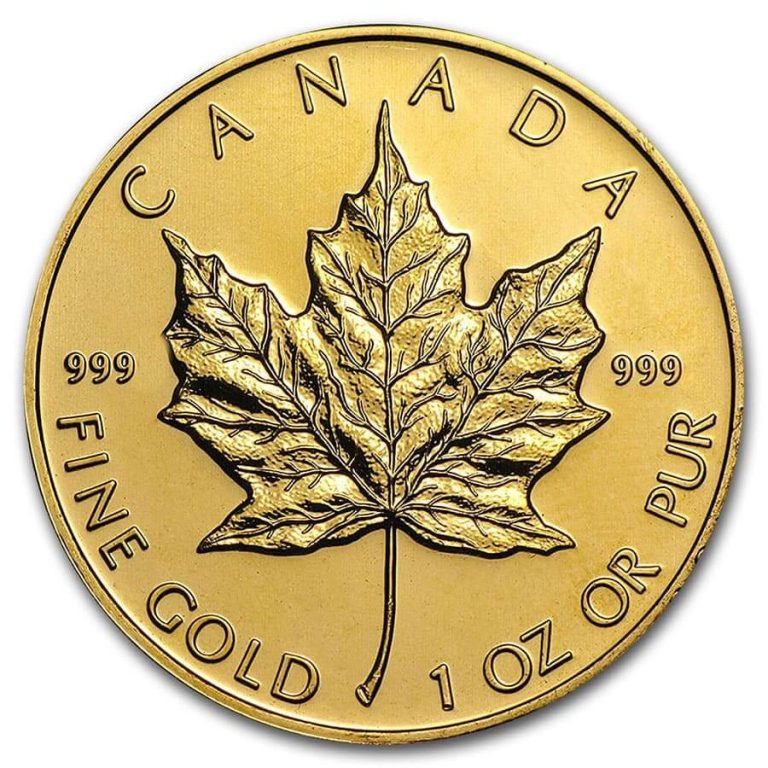 1 oz Canadian Maple Leaf Gold Coin .999 Fine - Random Year