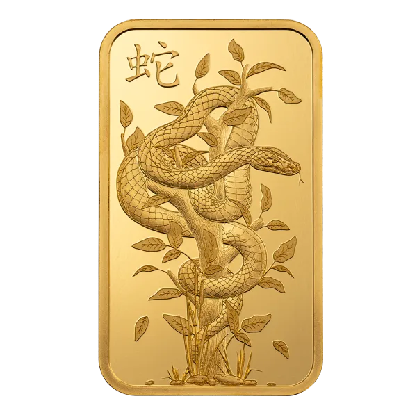 2025 1 oz Gold Bar PAMP – Legend of the White Snake Goddess