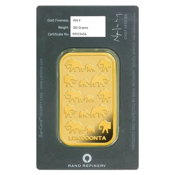 Rand Refinery100 Gram Gold Bar (In Assay)