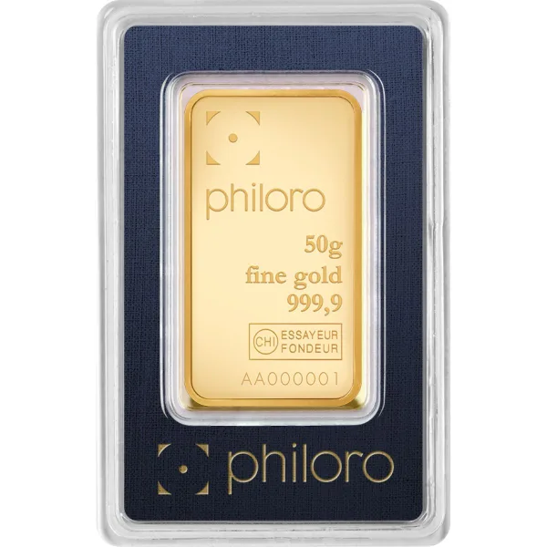 50 Gram Philoro Gold Bar (In Assay)