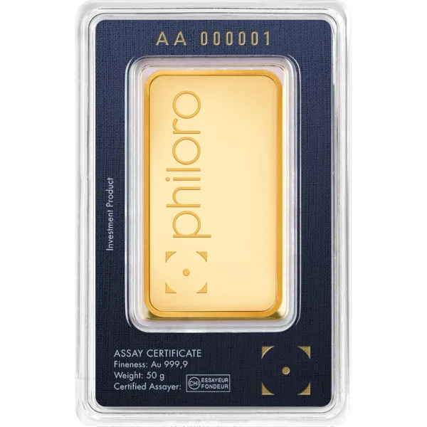 50 Gram Philoro Gold Bar (In Assay)